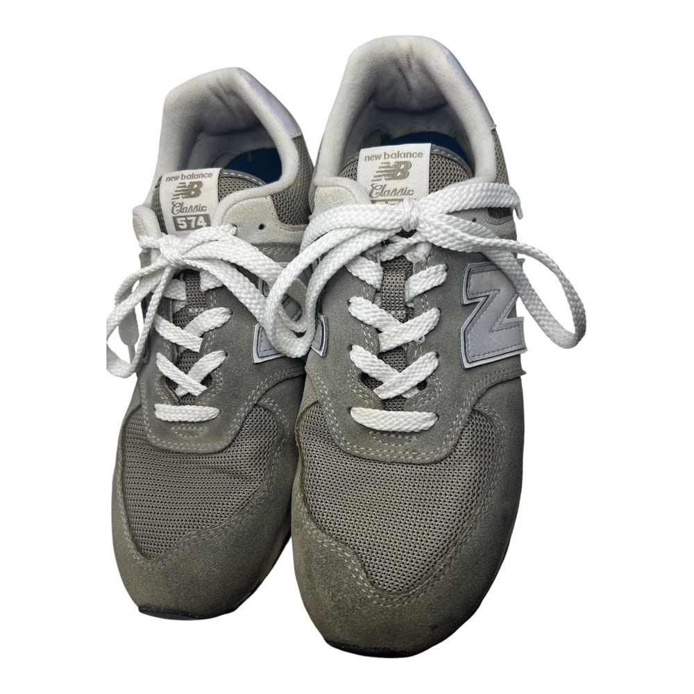 New Balance 574 Classic Grey Suede Mesh Sneakers GC574EVG‎ Womens 8.5